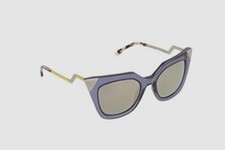  465 Authentic Fendi FF0060/S Women Blue Cat Eye Mirrored Sunglasses 52-20-140
