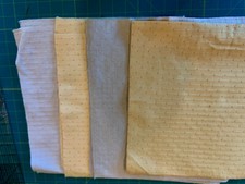 7-13" Sq Fabric Upholstery Samples in Yellows with Tiny Colored Dots OOP