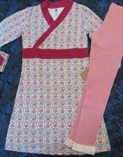NWT 8 Tea Collection Marianela Wrap Knit Dress Striped Lace Cuff Leggings