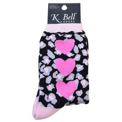 K. Bell Damen Leopard Herzen Crew Socken Einheitsgröße - 14085