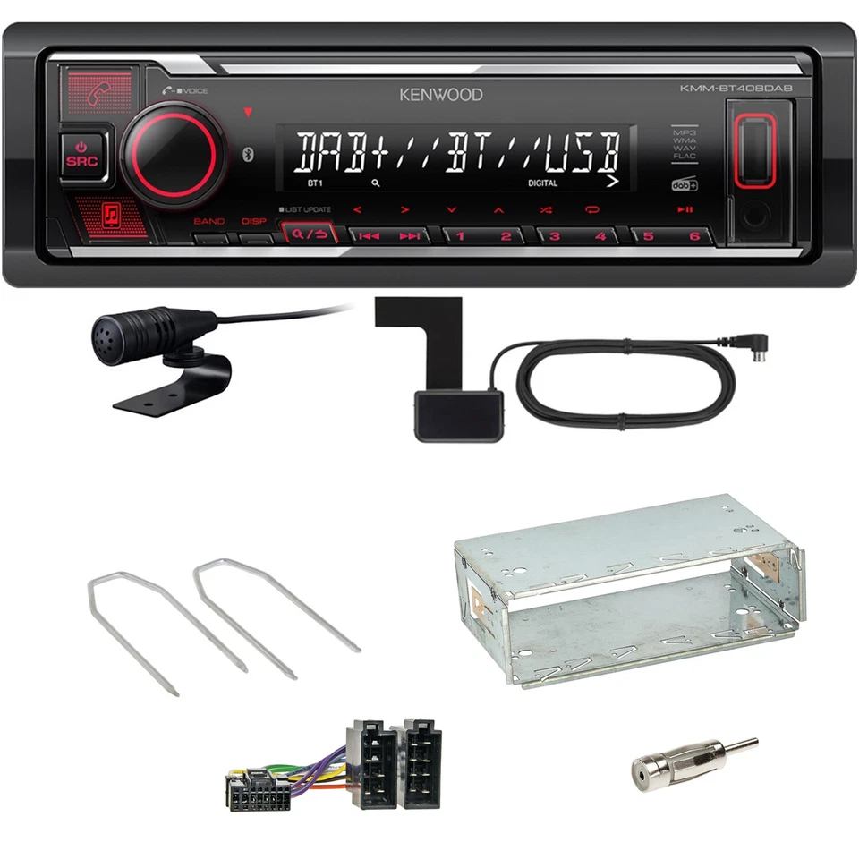 Kenwood KMM-BT408DAB Bluetooth DAB Einbauset für Dacia Logan Sandero bis 2011 - Bild 1 von 1