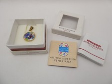 VINTAGE 24 KT GOLD PLATED 925 STERLING SILVER PENDANT MILLEFIORI ANTICA MURRINA