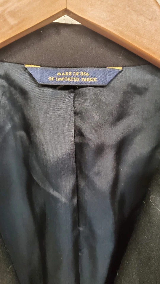 CHAQUETA ESMOQUIN BROOKS BROTHERS MADISON TALLA 4OL NEGRA 3 BOTONES LANA Foto 2 de 4