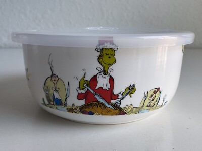 DR. SEUSS HOW THE GRINCH STOLE CHRISTMAS Pressure Lid Container Bowl LARGE NEW