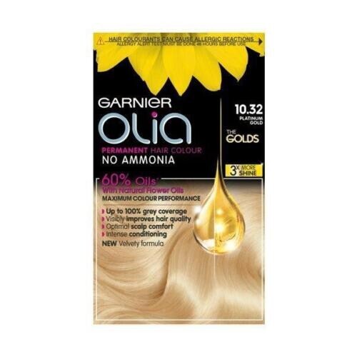 GARNIER OLIA THE GOLDS PERMANENT HAIR COLOUR NO AMMONIA - PLATINUM GOLD (10.32)