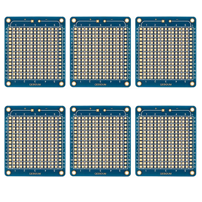 6 Pack Mini Solderable Protoboard DIY PCB Arduino Projects Gold Pads 2.54 mm Ptc