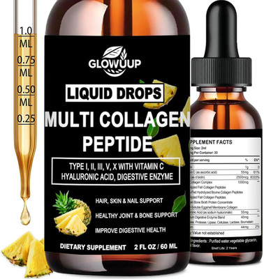 Multi Collagen Peptides Liquid Drops for Women & Men-Type I, II, III, V, X丨Hydro