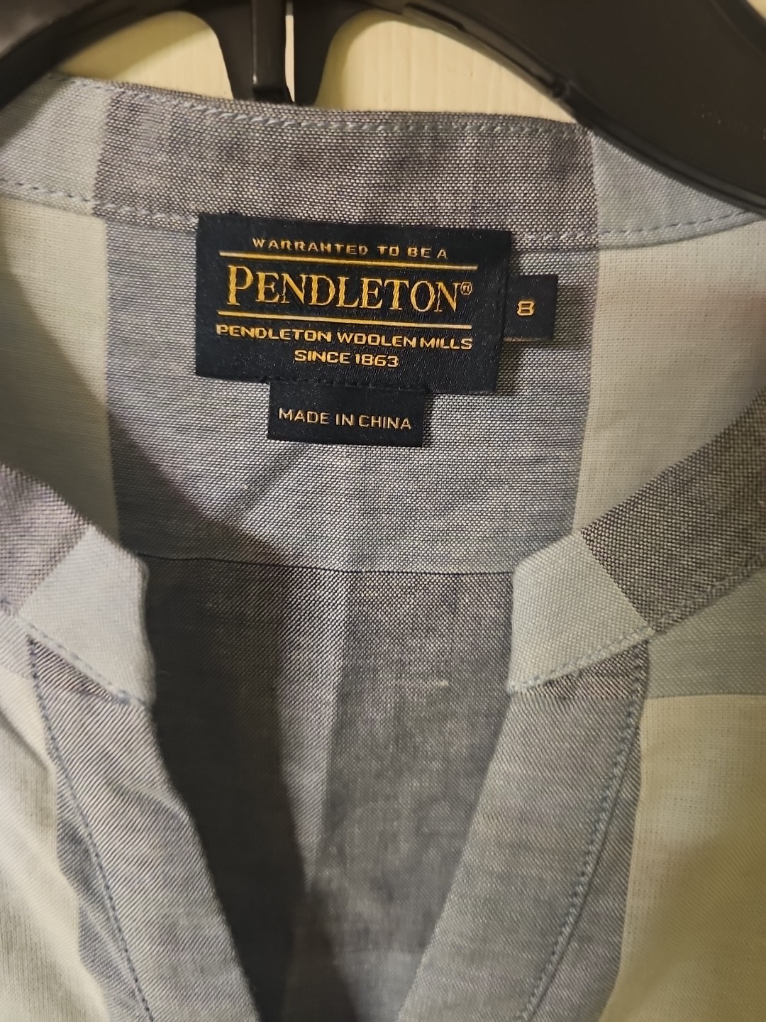 Pendleton Blue Plaid Cotton Button Front Shirt Dr… - image 3
