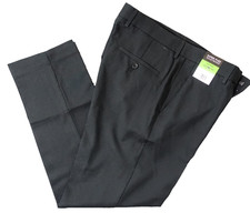Haggar Performance Dress Pants Men 32x30 Super Flex Waistband Polyester Black