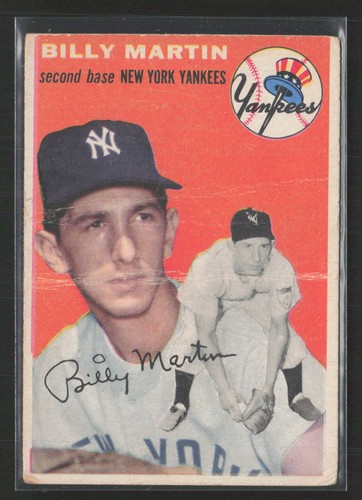 Billy Martin [Gray Back] #13 1954 Topps card