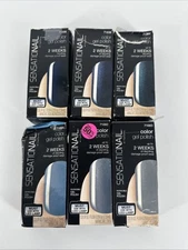 LOT OF 6 SensatioNail Color Gel Polish ASSORTED Cool Tones Blue Grey NOS *READ*