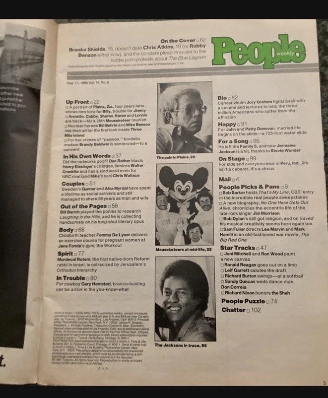 People Magazine August 11, 1980 Brooke Shields Blue Lagoon Inside Pages Unread Foto 3 de 4