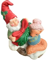 Fitz And Floyd Holiday Hamlet “Tying The Christmas Garland” ‘93 No Box