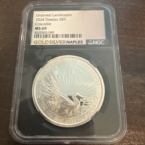 2024 MS69 NGC Untamed Landscapes $5 Crocodile   