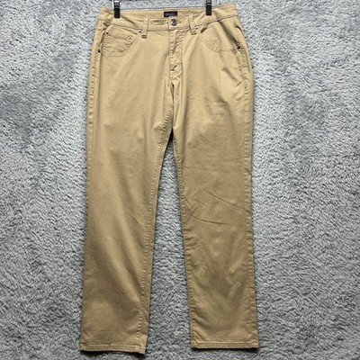 Untuckit 5 Pocket Chino Pants Men 32x30 Tan Don Santiago Tech Straight Fit Chino