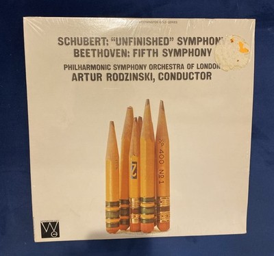 Schubert Unfinished Beethoven Fifth LP Artur Rodzinski WGS-8123 Sticker Used