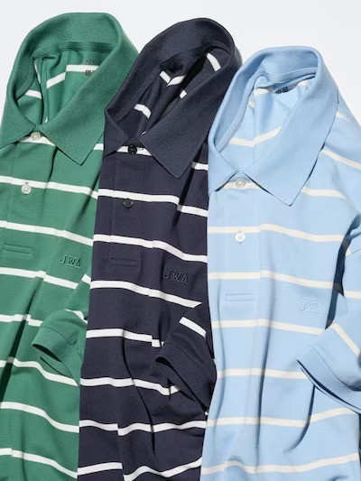 UNIQLO JW ANDERSON DRY Pique Striped Polo Shirt S-4XL Wide Stripe