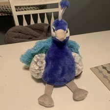 The Petting Zoo 16" Peacock Plush Stuffed Animal Super Soft  Colorful NWT