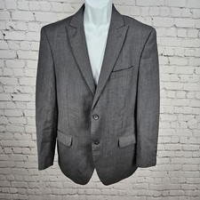 Alfani Grey 100 Wool 2 Button Double Vented Peak Blazer Sport Coat 40R