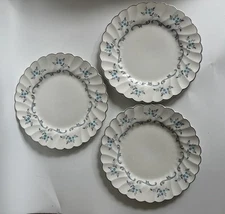 Vintage Myott China Lyke Staffordshire Earthenware Trousseau 3 Dessert Plates 8”
