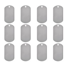 Paialco Stainless Steel Military Dog ID Tags, 50mm*28mm*0.4mm, Tags-12pcs 