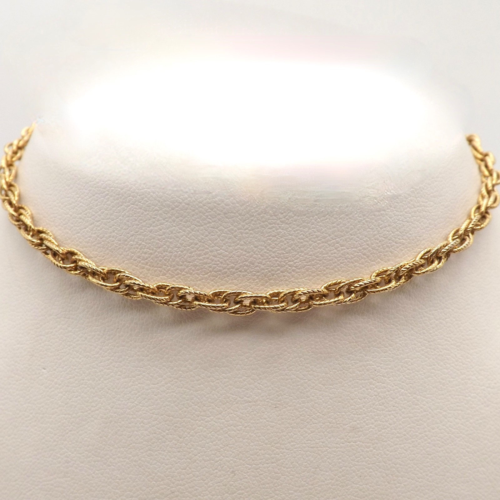 Gold Tone Open Rope Link Ankle Bracelet Anklet Grow With Me 11in Or Smaller