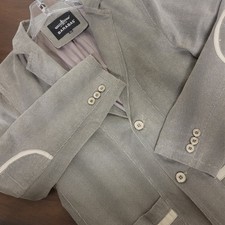 Barabas Blazer Sport Coat Mens 50 US 40 Pin Dot 2 Button Elbow Accent Pockets