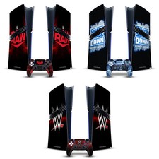 WWE TV PROGRAM LOGOS VINYL SKIN FOR PS5 PRO DIGITAL EDITION CONSOLE  CONTROLLER