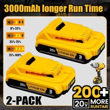 2Pack For DEWALT DCB207 20V 20Volt Max Lithium-Ion Compact Battery DCB203 DCB201