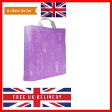 50x New Plastic Purple Carrier Bags Heavy Duty Silhouette See Through Luxury Bag