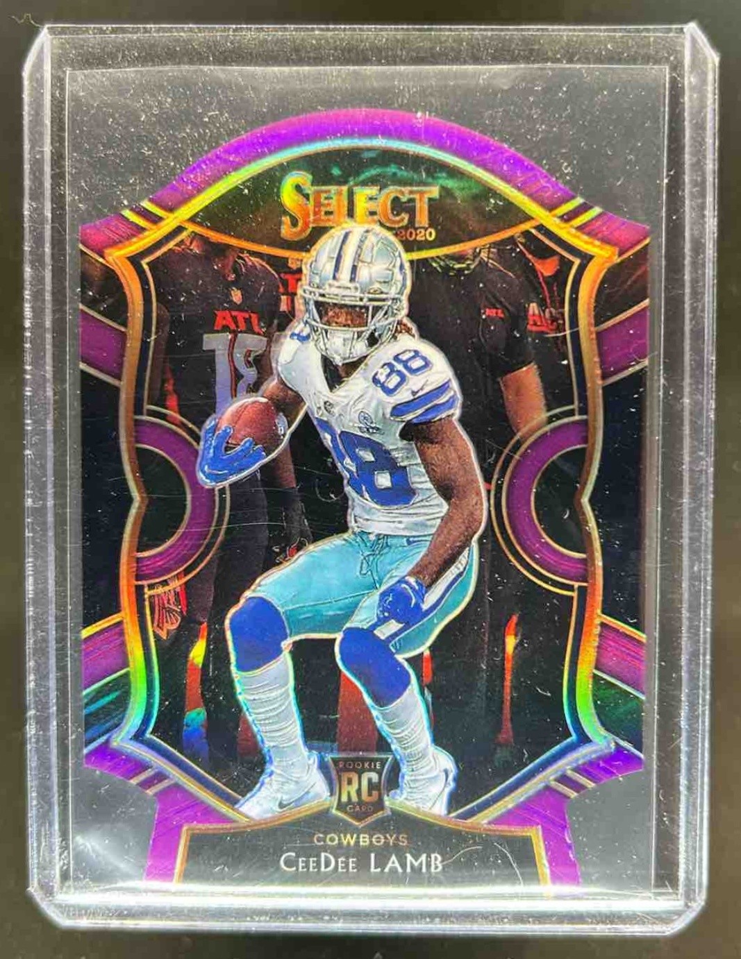 2020 Select CeeDee Lamb RC Purple Prizm Die Cut Concourse #57 Cowboys