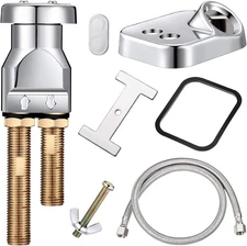 Shampoo Bowl Vacuum Breaker Kit Hardware Handle 7 Pcs Stainless Steel Chromium