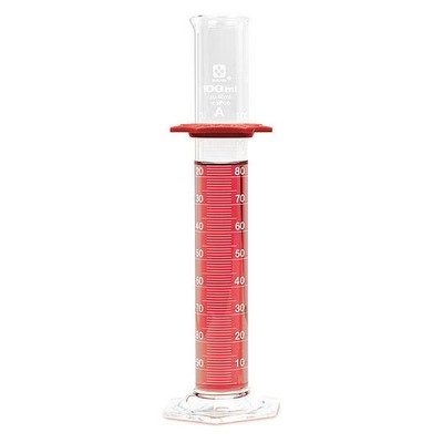 Sibata 2351A-100 Graduated Cylinder, 100 mL, 30 mm Dia, PK4