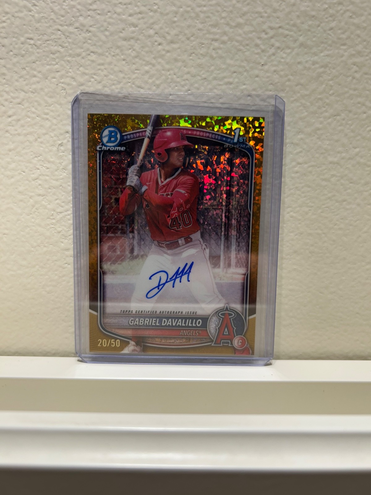 2025 Bowman Chrome Gabriel Davalillo 1st Bowman Gold Mini Diamond Auto #’d 20/50