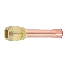 Brass Pipe Fitting, 1/2"SAE x 1/2" OD Flare Adapter with Copper Tube