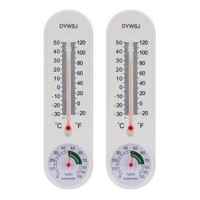 2PC Wall Thermometer Indoor Outdoor Mount Garden Greenhouse Home Humidity Meter