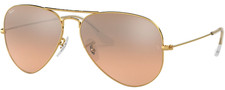 Ray-Ban Aviator Gradient Polished Arista Gold Silver/Pink Lens RB3025 001/3E 55