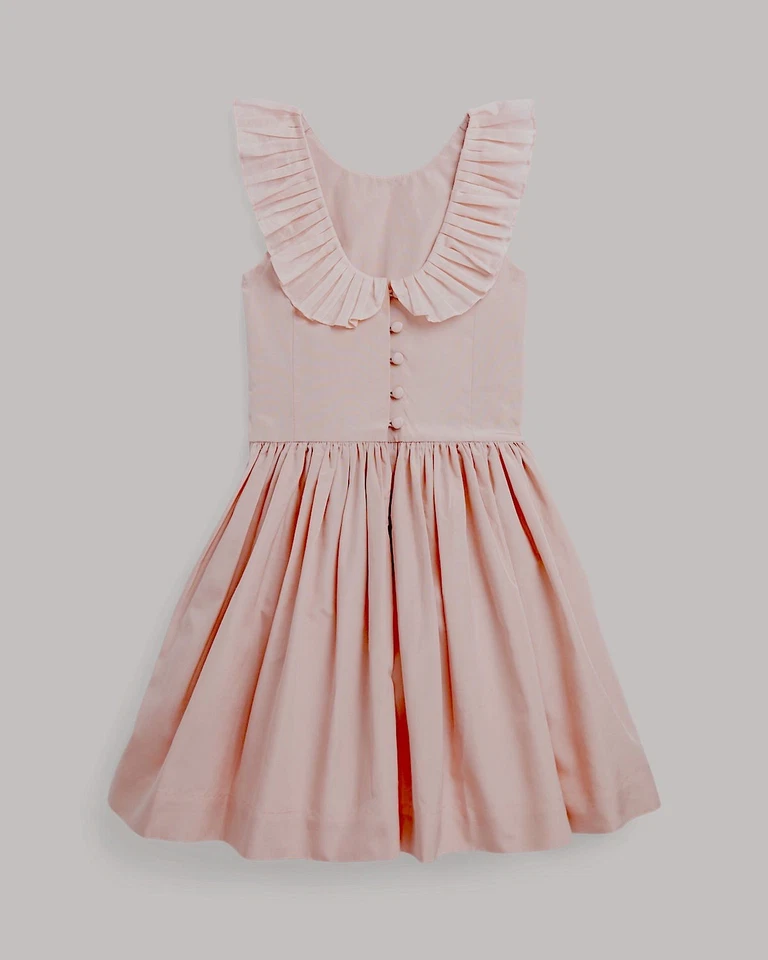 Vestido Ralph Lauren $425 Volantes Mezcla Seda Morera Talla 12 Foto 2 de 4