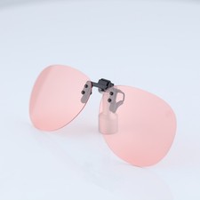 Polarized Clip On Sunglasses Pink Pilot Aviator Flip Up Driving Glasses New