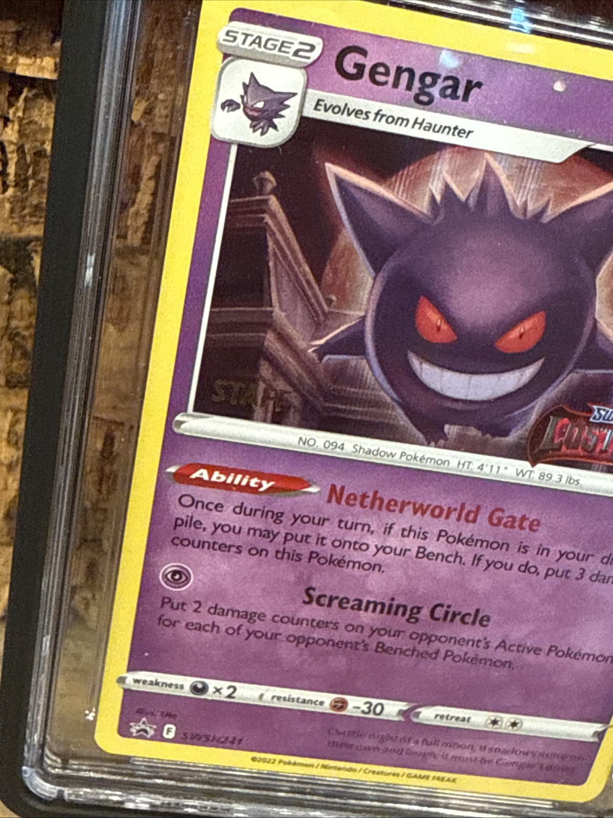 Pokemon Gengar Lost Origin STAFF Prerelease Holo Promo SWSH241 CGC 10 ...