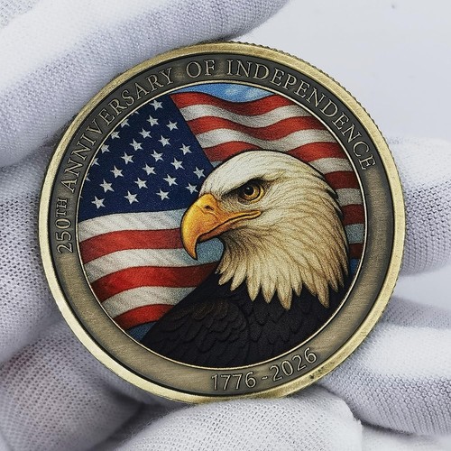 250th US Independence Anniversary Challenge Coin - 1776-2026, Honoring Declar... - Picture 4 of 7