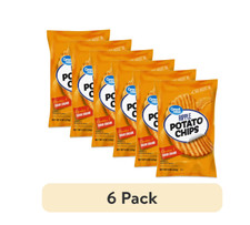  6 pack Great Value Rippled Cheddar  Sour Cream Flavored Potato Chips, 8 oz Ba