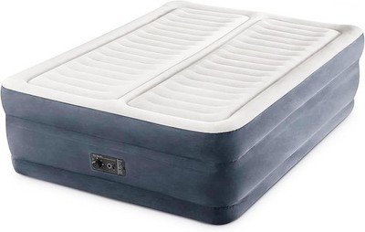 Intex 64953E Deluxe Dual Zone 22'' King Sized Air Mattress with Built In Air Pump