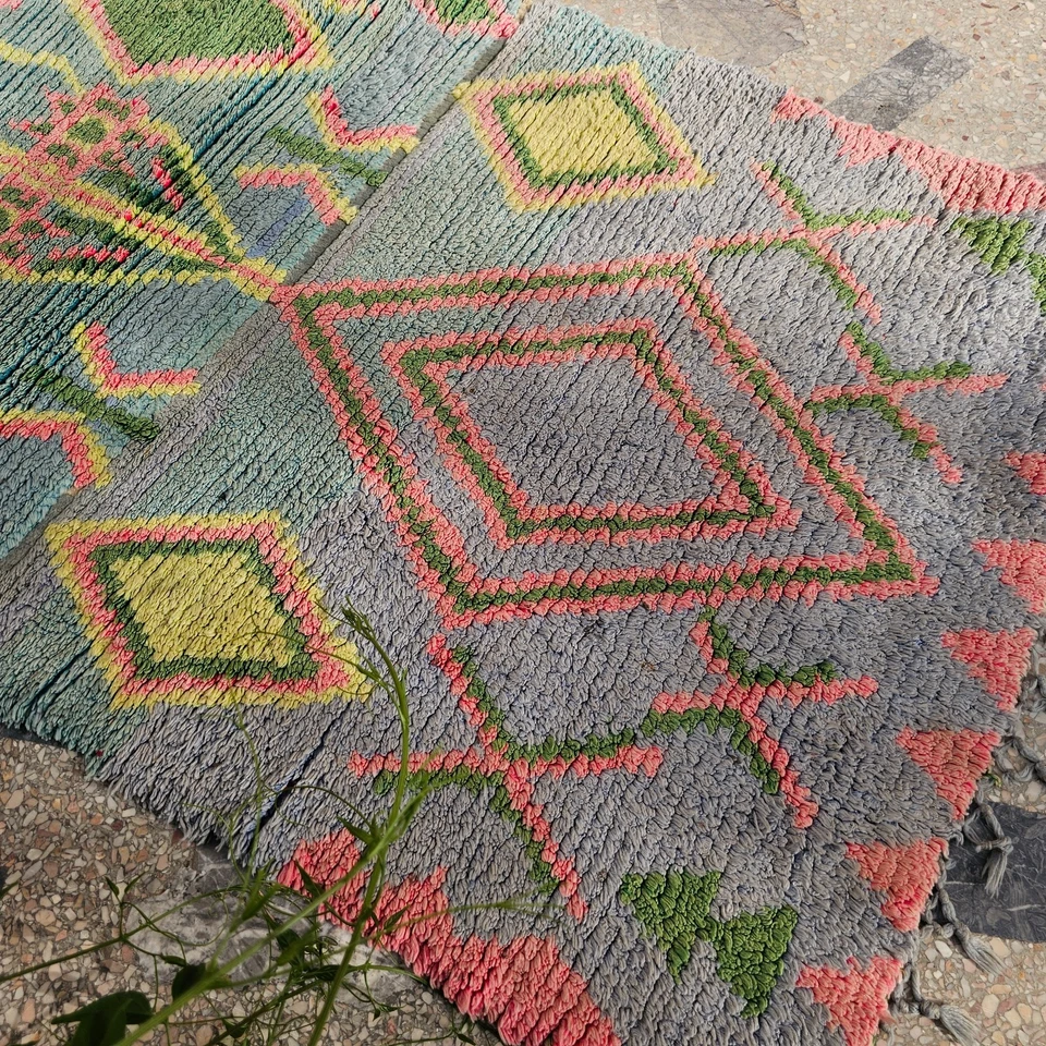 Berber Blue rug, Boujaad Rug Vintage, Unique carpet, Floor and rugs, Teppich - Image 3 of 4