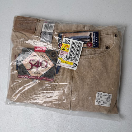 Vintage Levis 540 Kahki Jeans Mens 38x32 Tan Original Fit Pants Deadstock NWT - Picture 1 of 5