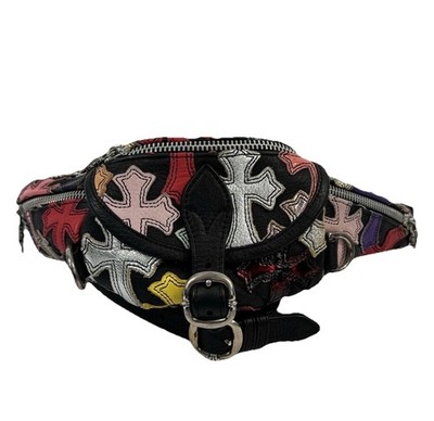CHROME HEARTS MULTI CROSS SNAT PATCH MINI WAIST BAG