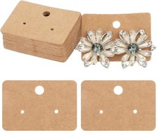 Giantree 100 Pcs Earring Display Cards, Hanging Kraft Paper khaki
