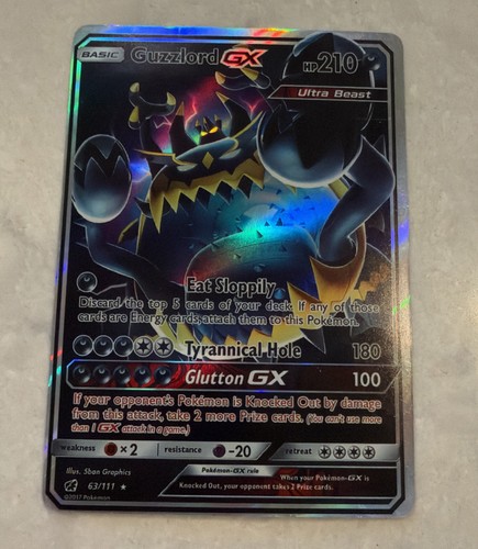 🔥 Guzzlord GX 63/111 Holo GX Rare Crimson Invasion Pokemon Lightly Played 🔥