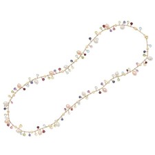 Collana MARCO BICEGO Paradiso Perle e Pietre Preziose Miste in Oro Giallo 18K 29"L