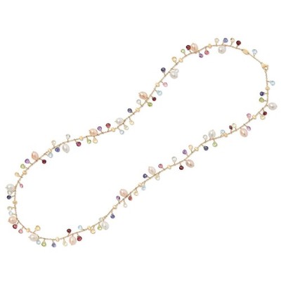 Marco Bicego Paradise Perle & gemischter Edelstein Halskette in 18K Gelbgold 29''L